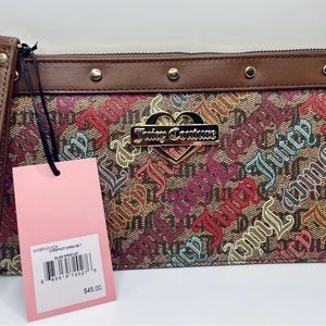 Juicy Couture Brown Clutch with Gold Accents